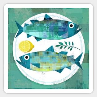 Fish on a Plate Sticker